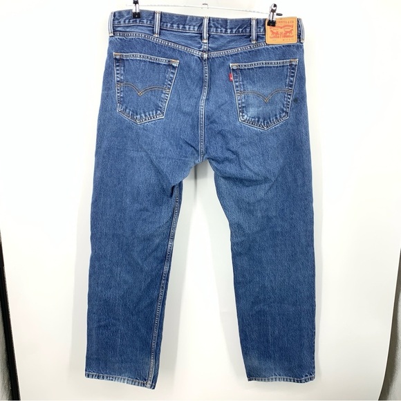 Levis Men Size 40 x 32 Jeans 505 Regular Fit Straight Light Wash Pants Cotton - Picture 4 of 7